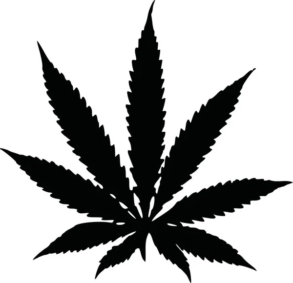 Hoja de cáñamo marihuana — Archivo Imágenes Vectoriales
