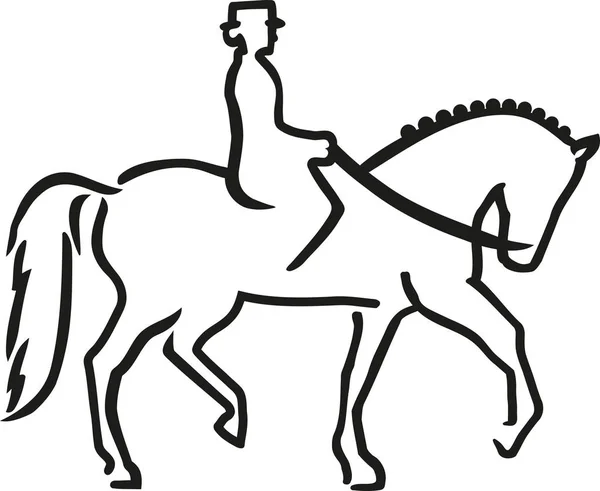 Caballo de doma con jinete caligrafía — Archivo Imágenes Vectoriales