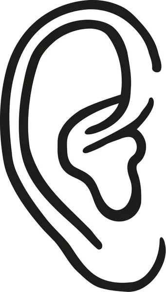 Вектор уха человека — стоковый вектор