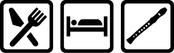 Flute Eat Sleep Symbols