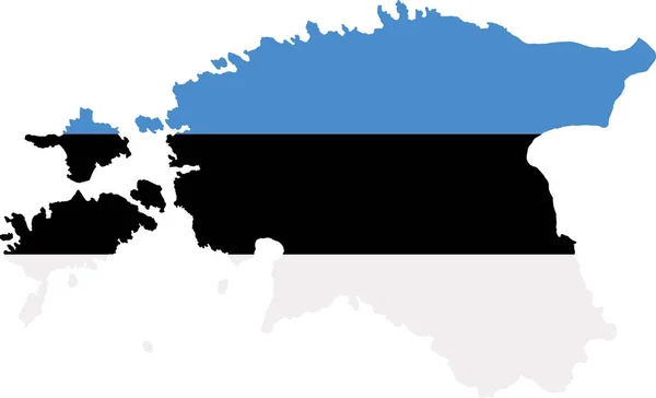 Estonia mapa con bandera — Archivo Imágenes Vectoriales