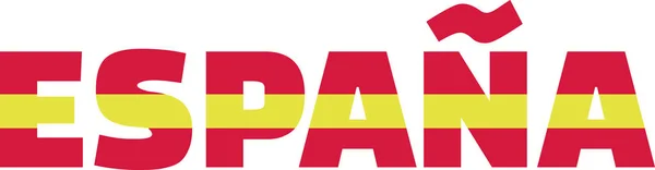 Espana palavra bandeira espanhola — Vetor de Stock