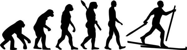 Ski de fond Evolution — Image vectorielle