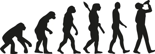 Evolución del hombre bebedor — Vector de stock