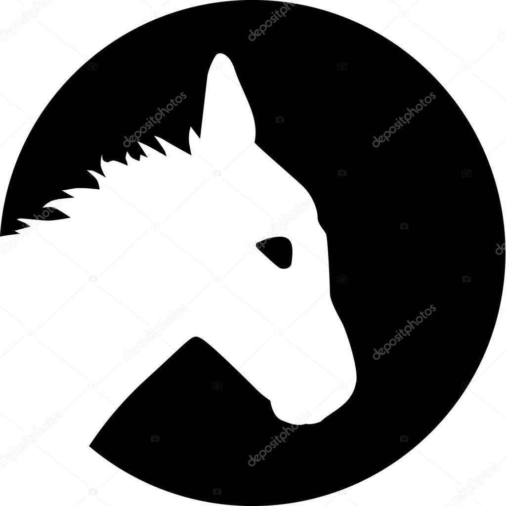 Donkey in front of moon