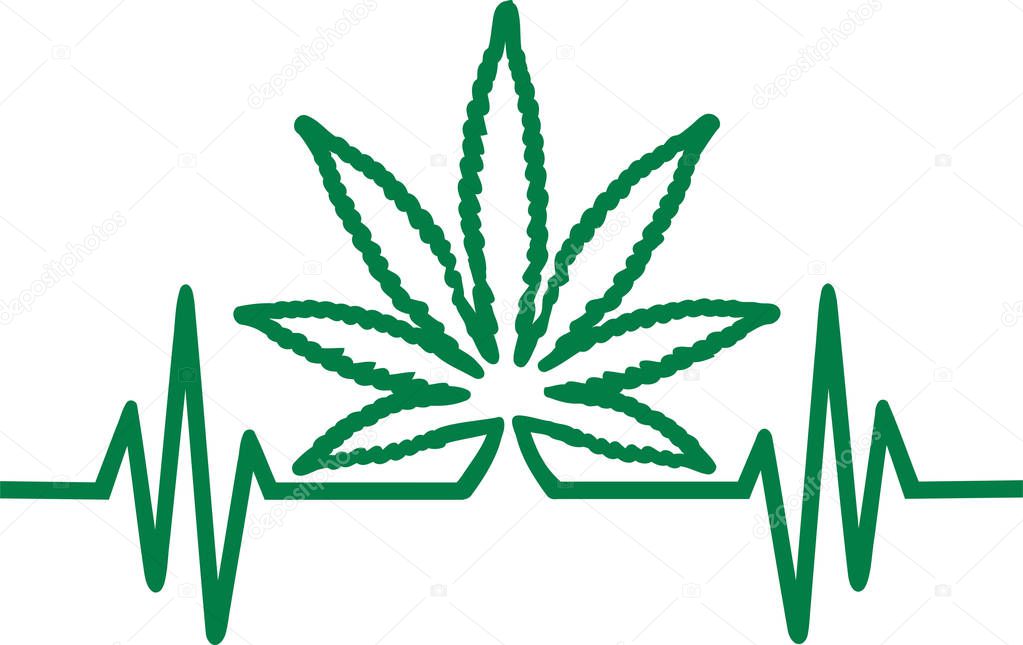 Frequence with hemp leaf Marijuana