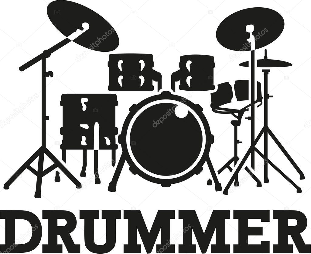 Drum set with word drummer