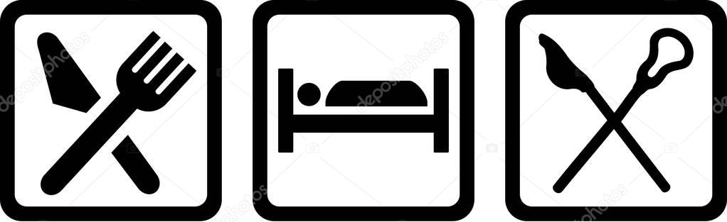 Eat Sleep Lacrosse Stock Illustration