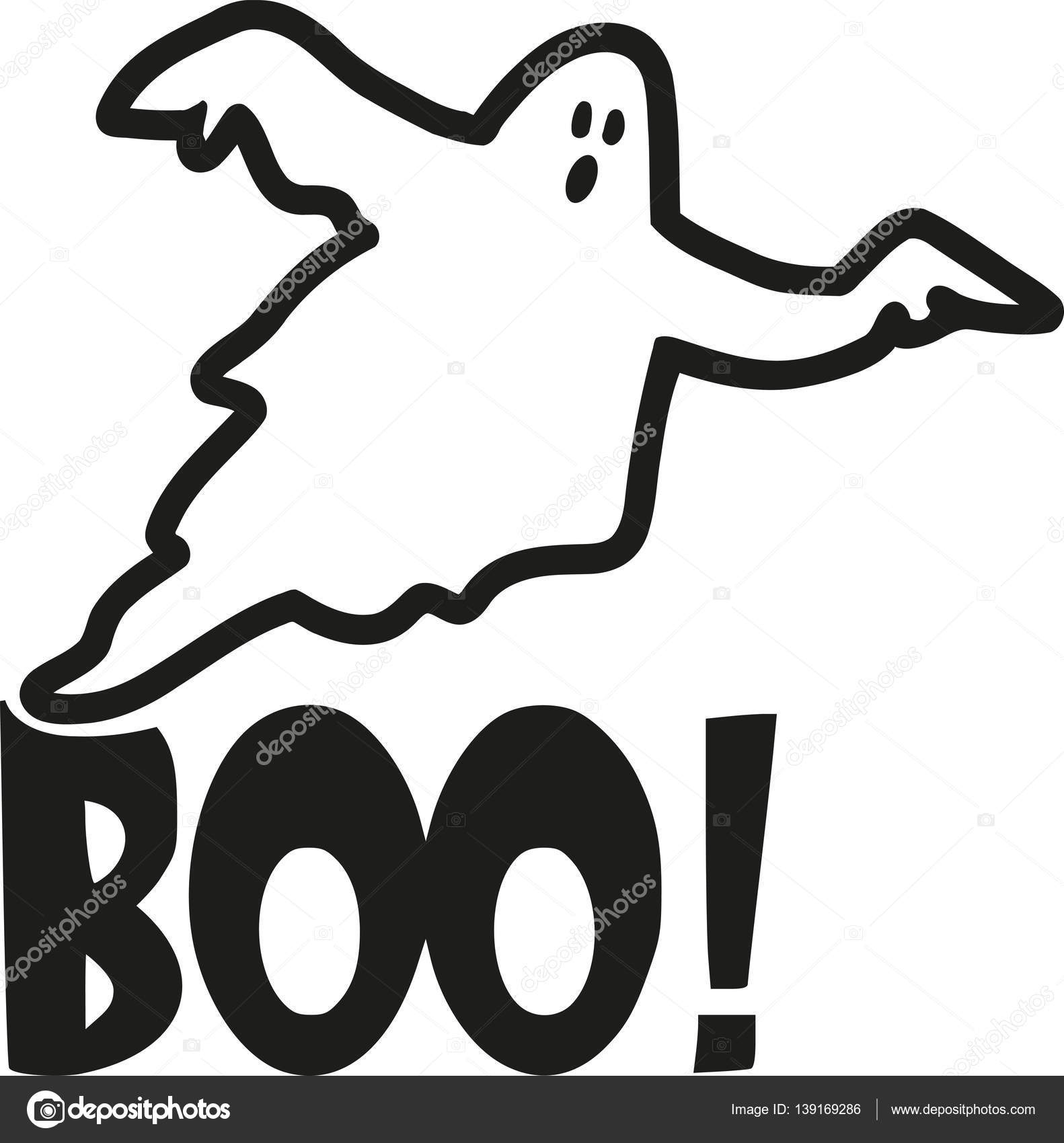 ghost with boo word stock vector miceking 139169286