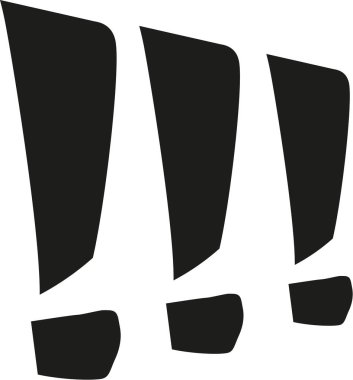 Ünlem işareti üçlü - dikkat