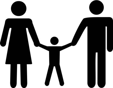 Aile anne baba çocuk simgesiyle