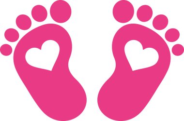 Pembe bebek ayak kalpleri ile yazdırma