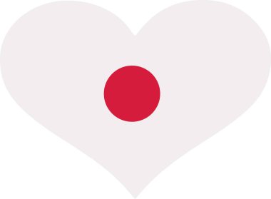 Japonya bayrağı kalp