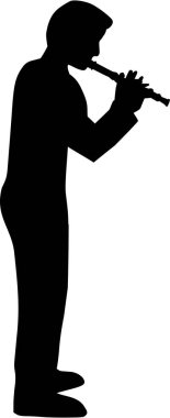 Flüt çalar vektör