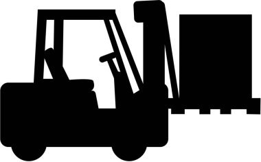 Forklift siluet vektör
