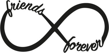 Sonsuza kadar arkadaş sonsuzluk işaretiyle