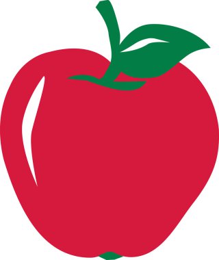 Elma kırmızı yeşil yaprak