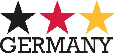 Almanya bayrağı renklerde üç yıldız ile
