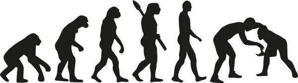 進化のベクトルをレスリング — ストックベクタ