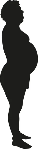 Dikke man silhouette - overgewicht — Stockvector