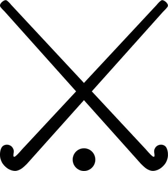 Palos de hockey de campo con pelota — Vector de stock