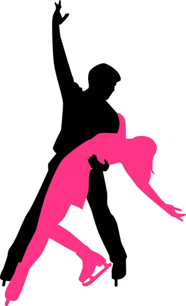 Pareja bailando hielo — Vector de stock