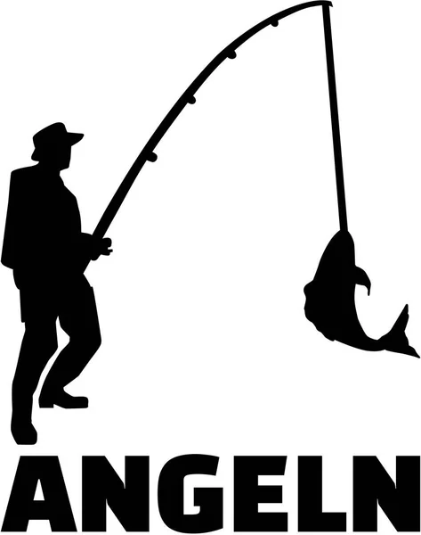 Pescador con título alemán — Archivo Imágenes Vectoriales