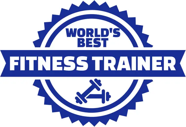 World's best fitness trener przycisk — Wektor stockowy