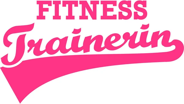 Treinador de fitness feminino - palavra alemã — Vetor de Stock