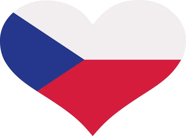 Česká republika vlajka srdce — Stockový vektor