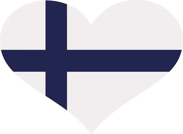 Herz der finnischen Flagge — Stockvektor