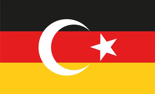 Tyskland Turkiet flagga — Stock vektor