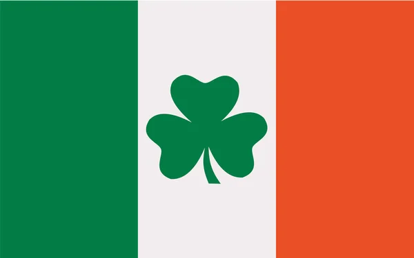 Ireland flag with clover — Stock Vector