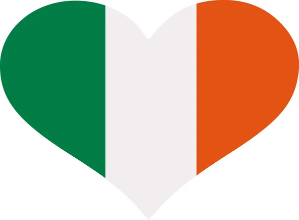 Serce w kolorach flagi irlandzki — Wektor stockowy