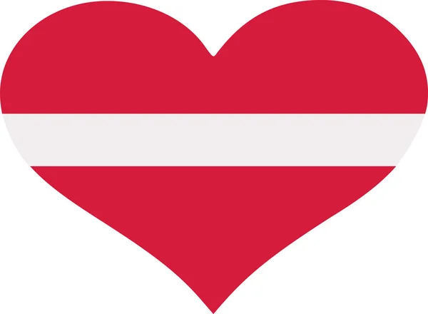 Lettonia bandiera cuore — Vettoriale Stock