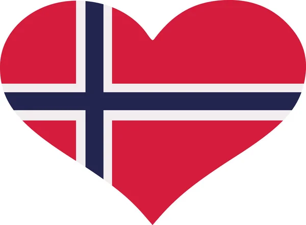 Noruega bandeira coração — Vetor de Stock