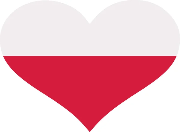 Polonia bandiera cuore — Vettoriale Stock