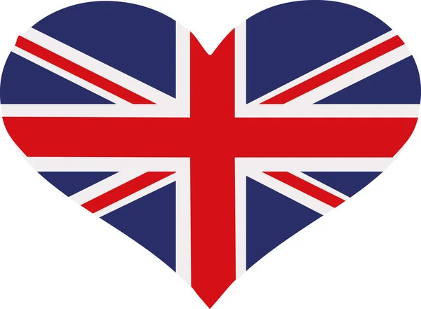 イギリス国旗ハート — ストックベクタ