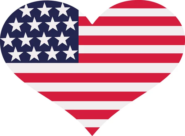 Stany Zjednoczone flaga serca — Wektor stockowy