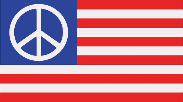 Vlajka Spojených států s znamení míru — Stockový vektor