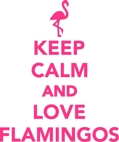 Kalmte bewaren en hou van Flamingo 's — Stockvector