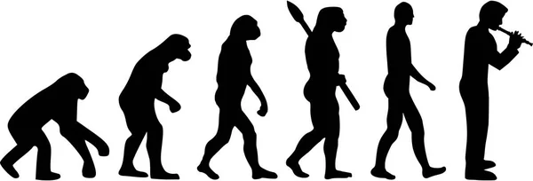 Evolution Joueur de flûte — Image vectorielle