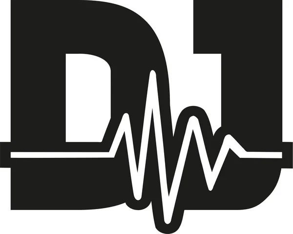 Palabra DJ con soundwave — Vector de stock