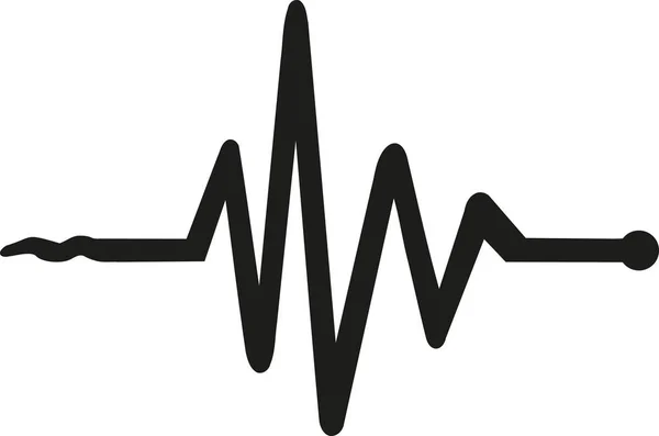 Icône Heartbeat avec début et fin — Image vectorielle