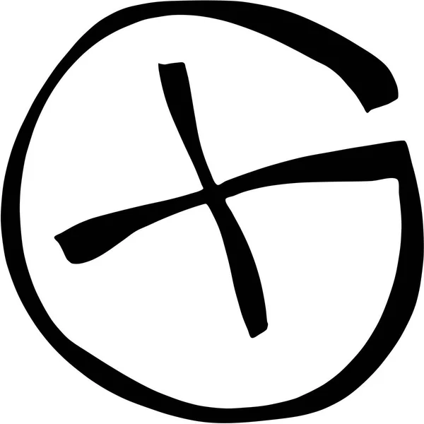 Signe géocachette croix — Image vectorielle