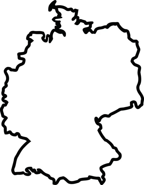 ドイツ地図輪郭 — ストックベクタ