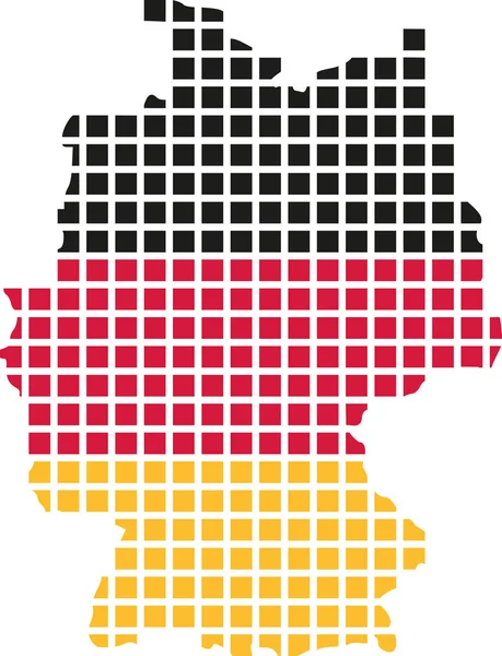 Mapa Niemiec z flaga projektowania piksela — Wektor stockowy