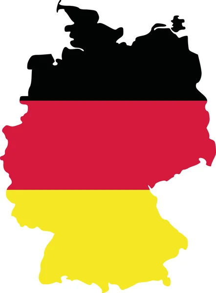 Tyskland karta med flagga — Stock vektor