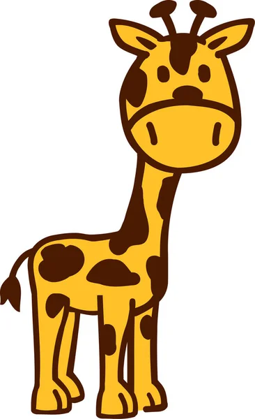 Sevimli çizgi zürafa — Stok Vektör