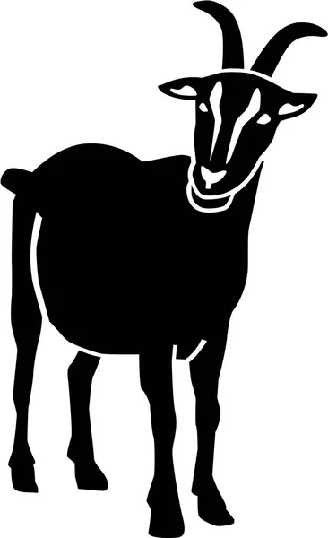 Silueta de cabra con cabeza detallada — Archivo Imágenes Vectoriales